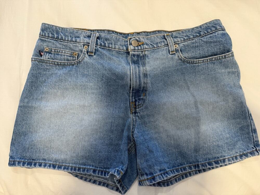 Vintage Y2K Ralph Lauren Polo Jeans Mid Rise Saturday 4" Denim Shorts Size 14